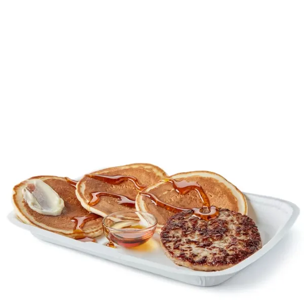 Pancakes & Sausage with Syrup